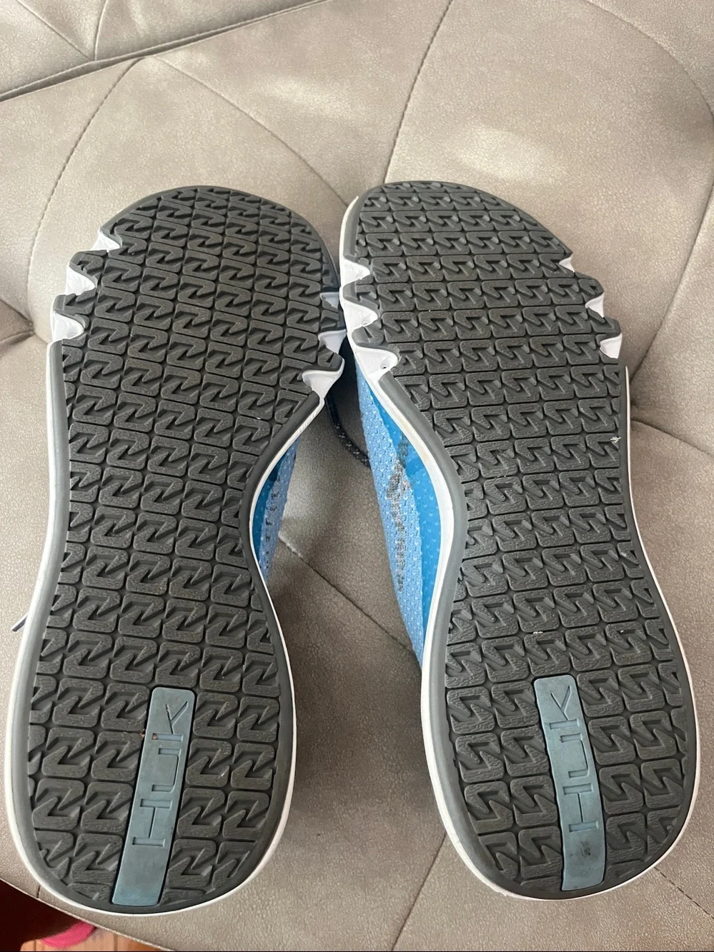 Huk Sky Blue and Gray Knit Men’s Slip-On Athletic Shoes